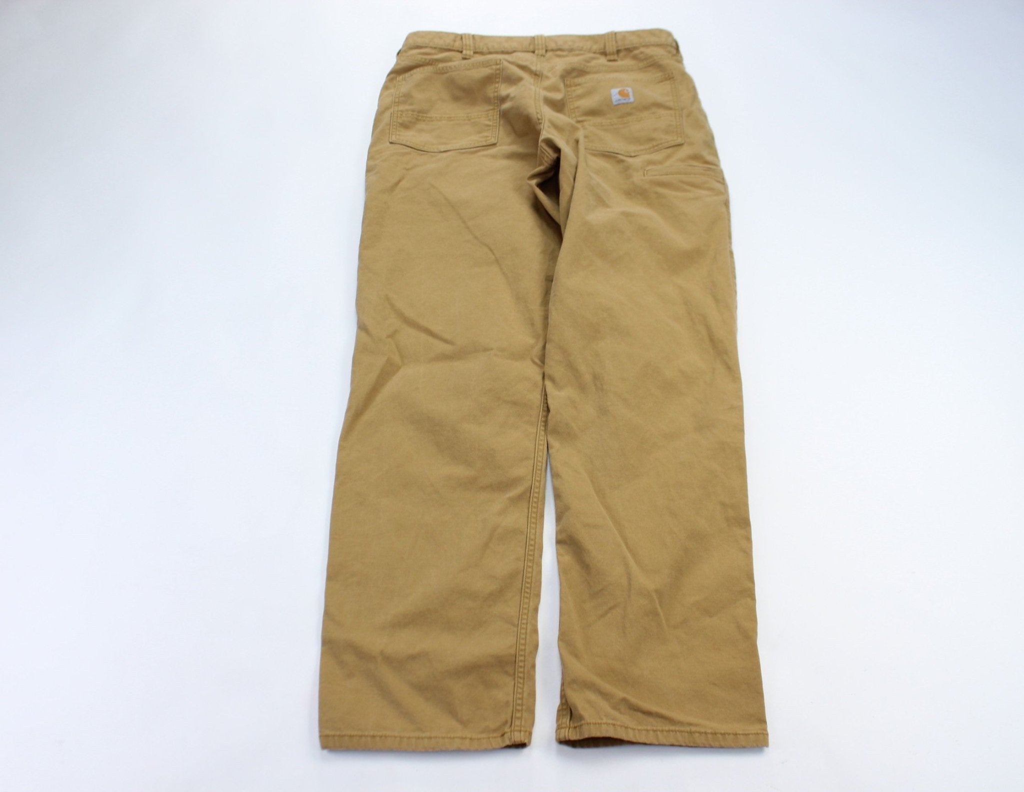 Carhartt Logo Patch Tan Carpenter Pants - ThriftedThreads.com