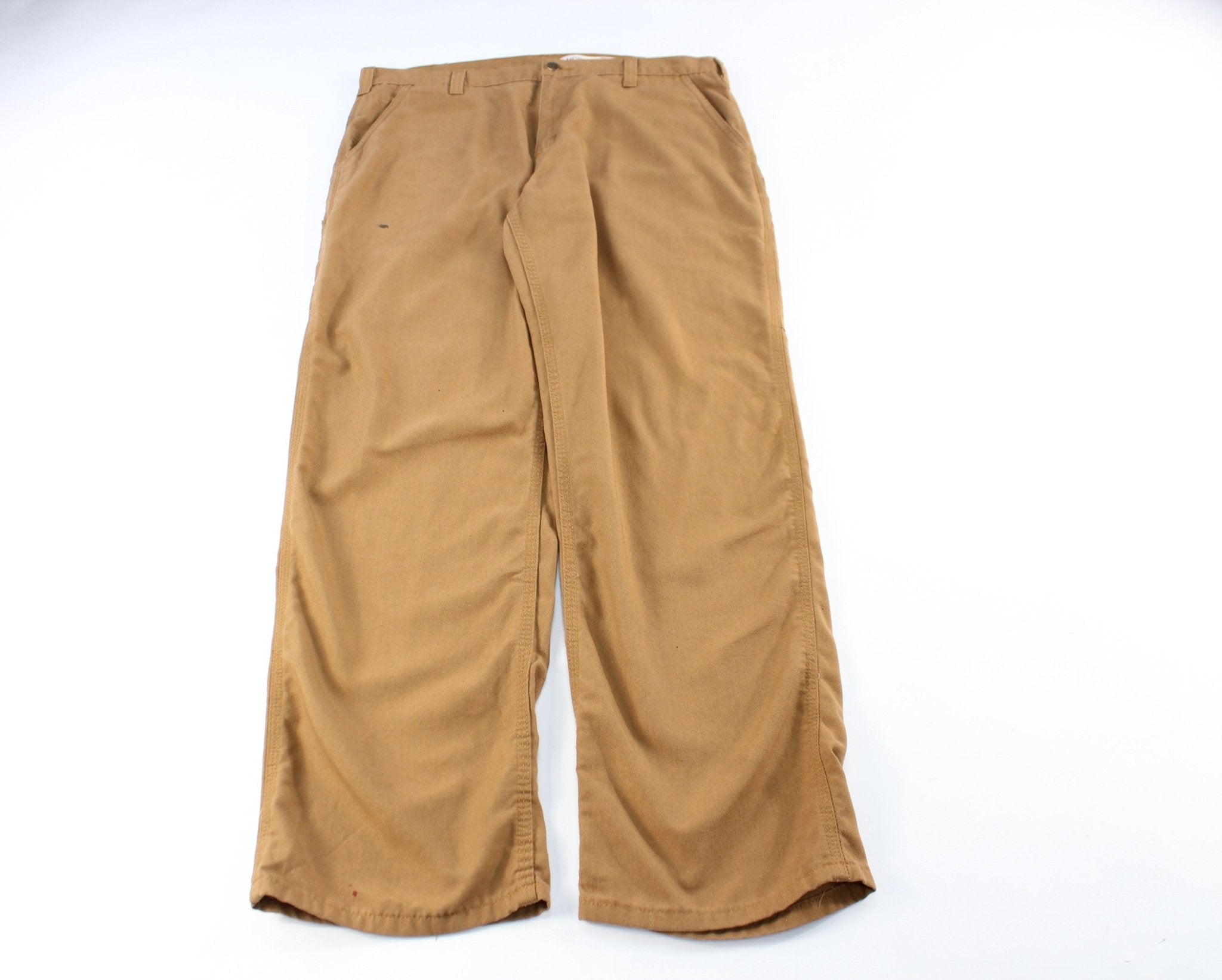 Carhartt Logo Patch Tan Pants - ThriftedThreads.com