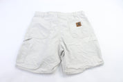 Carhartt Logo Patch White Cargo Shorts - ThriftedThreads.com