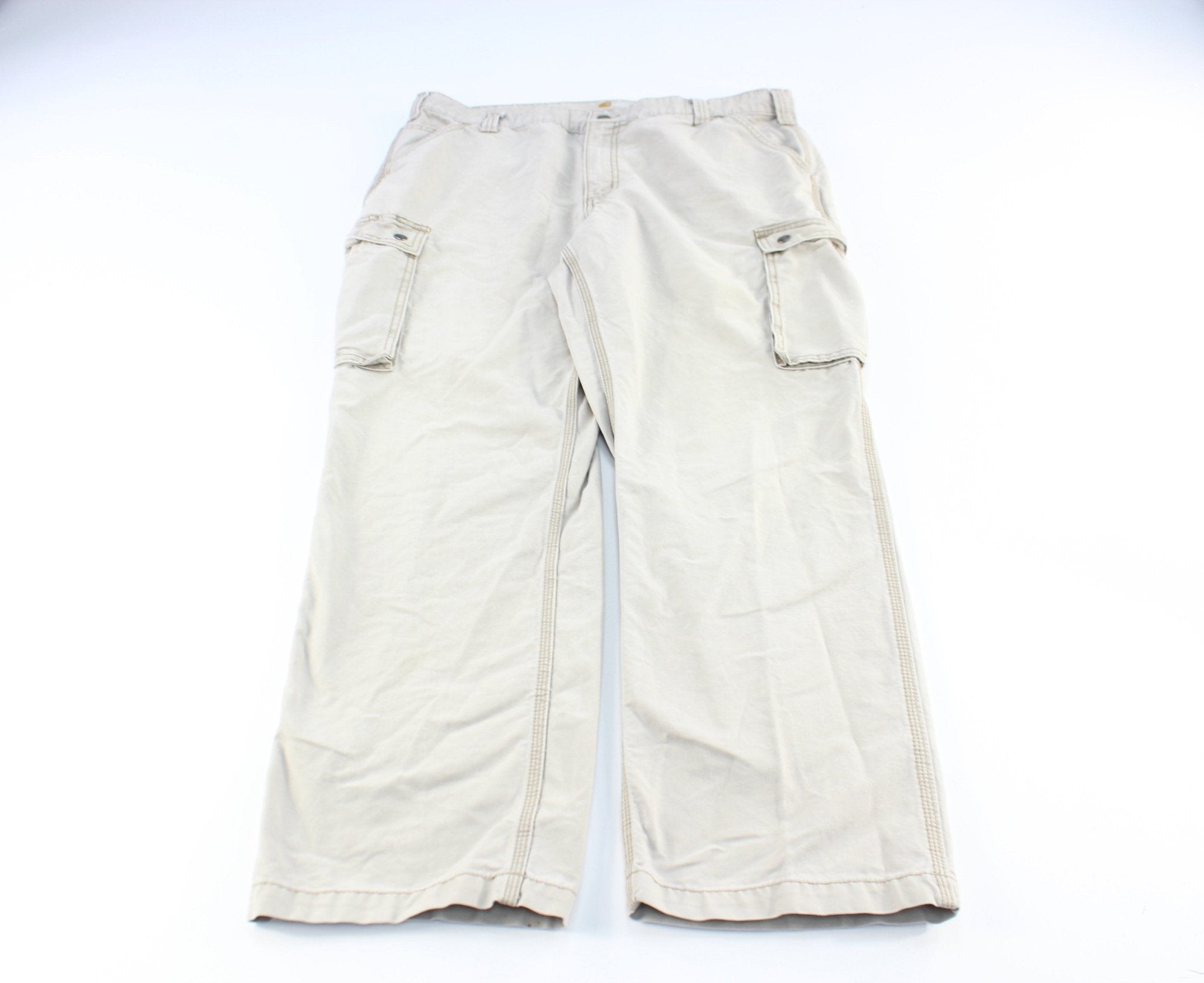 Carhartt Logo Patch White Pants - ThriftedThreads.com