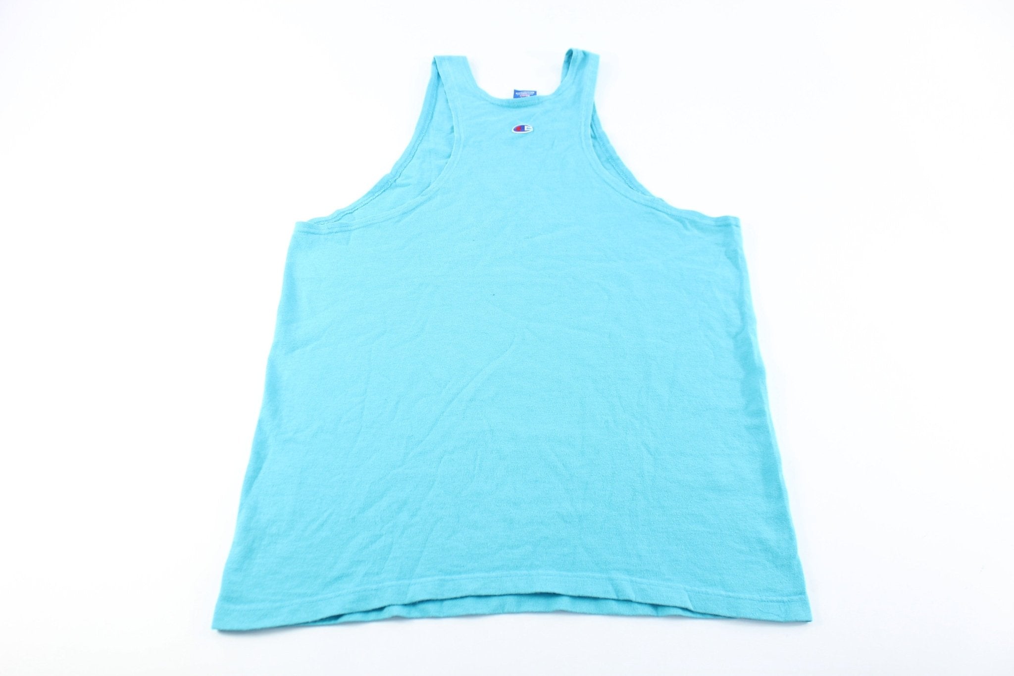 Champion Logo Light Blue Tank Top - ThriftedThreads.com