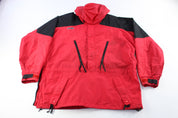 Columbia Sportswear Company Logo Patch Red & Black Zip Up Jacket - ThriftedThreads.com