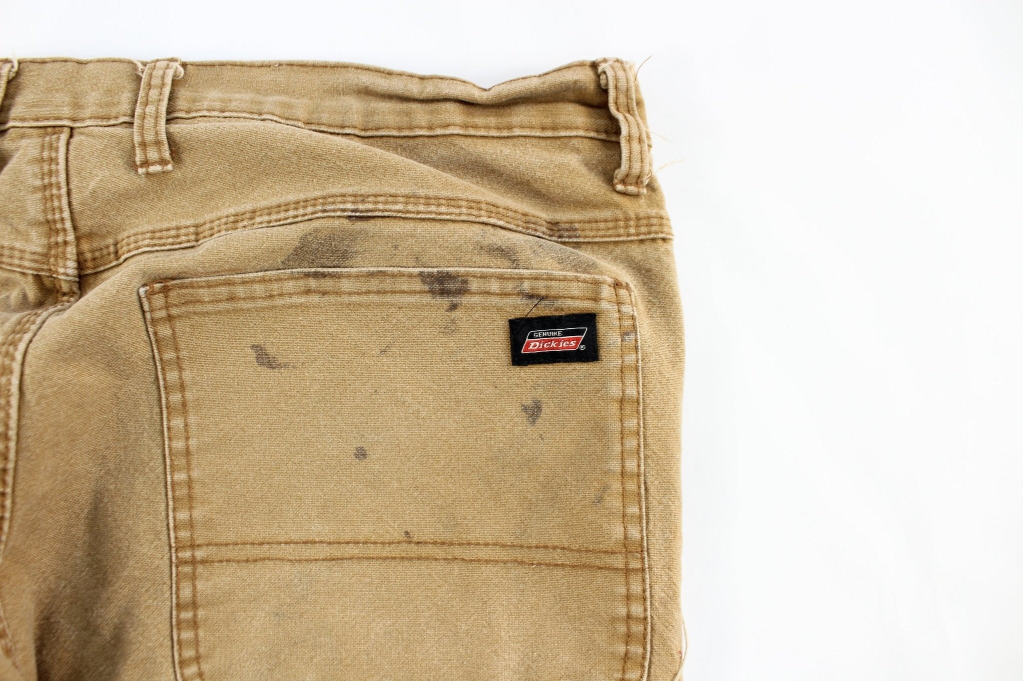Dickie's Logo Patch Tan Carpenter Pants - ThriftedThreads.com