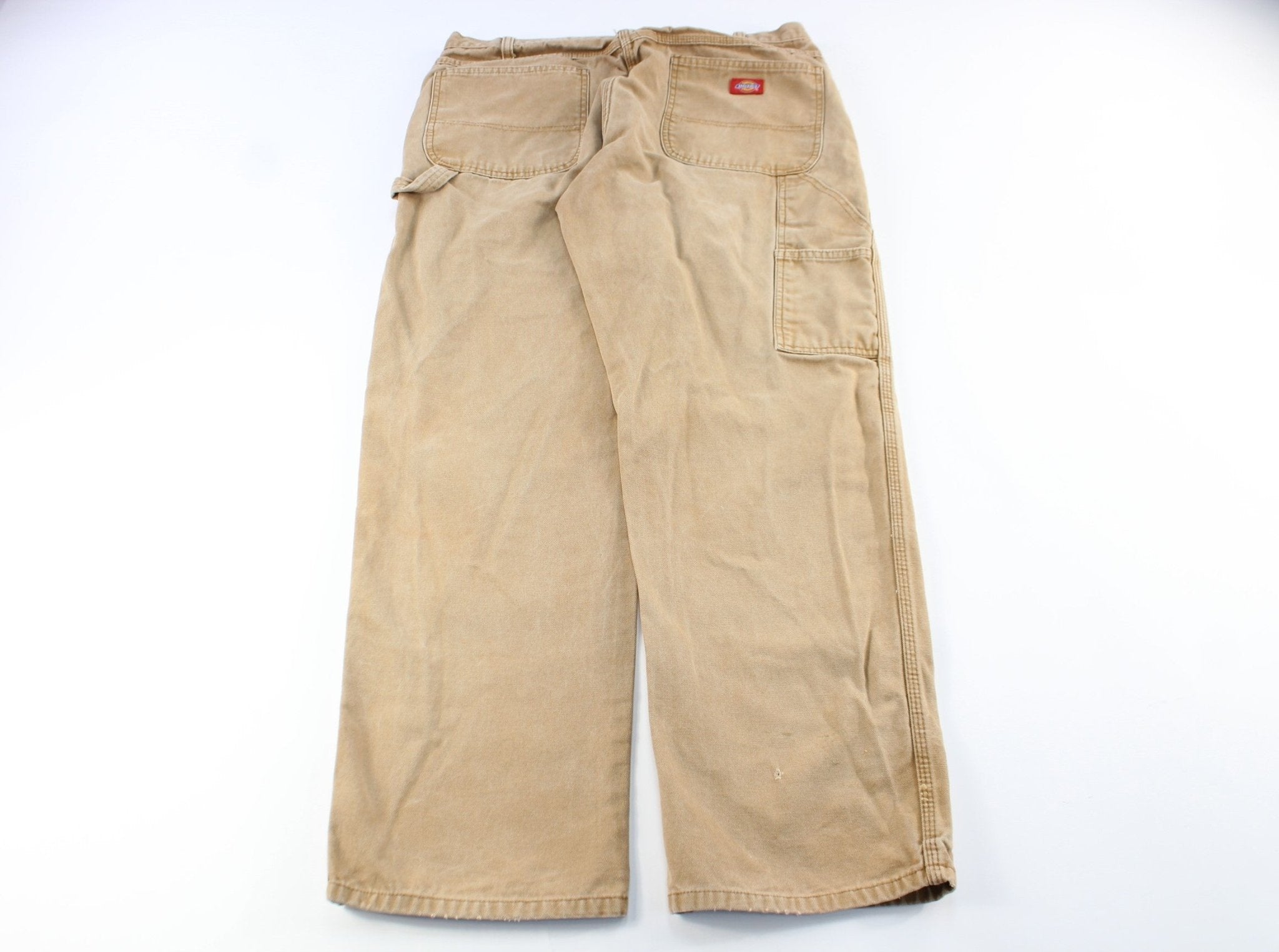 Dickie's Logo Patch Tan Carpenter Pants - ThriftedThreads.com