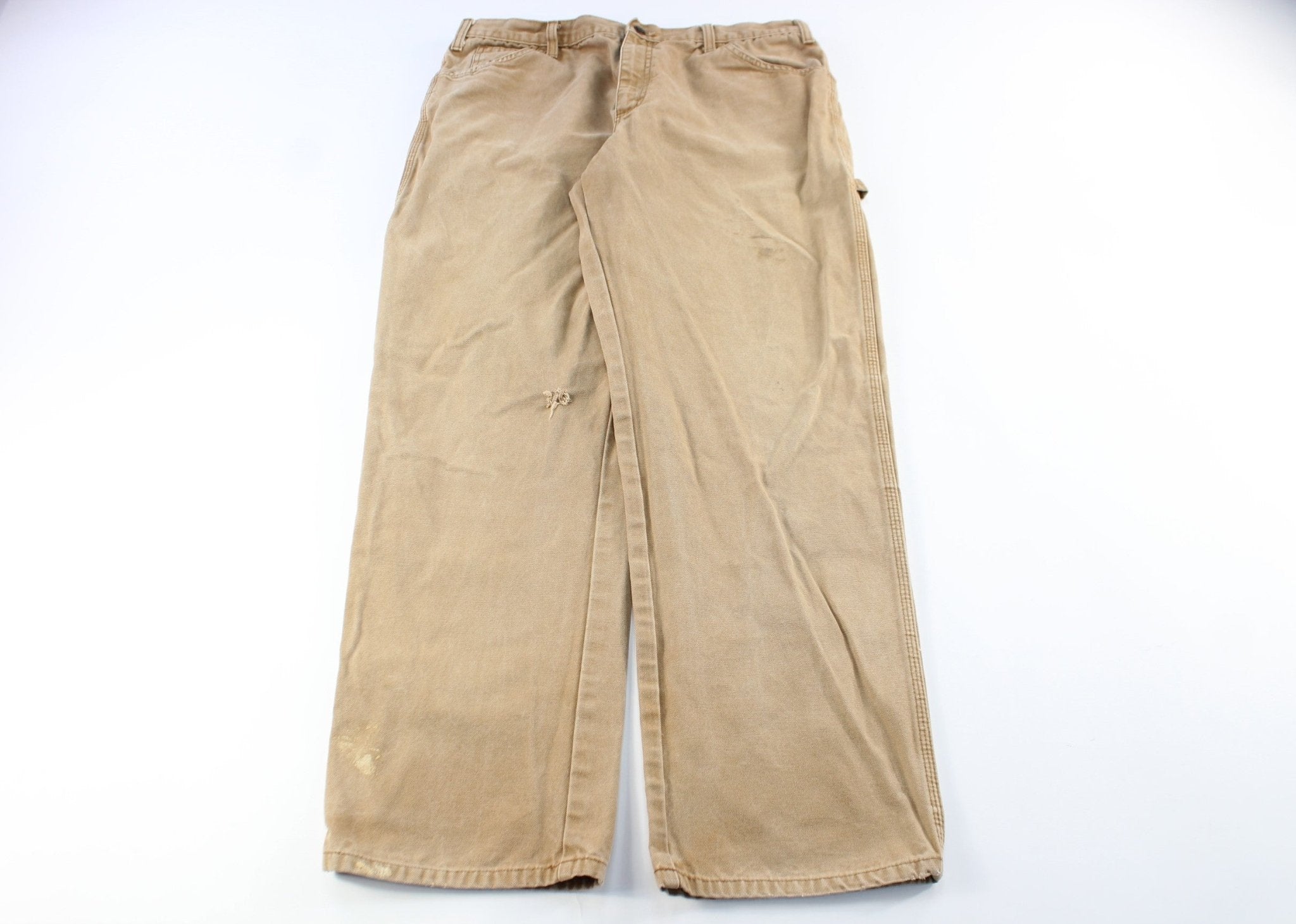 Dickie's Logo Patch Tan Carpenter Pants - ThriftedThreads.com