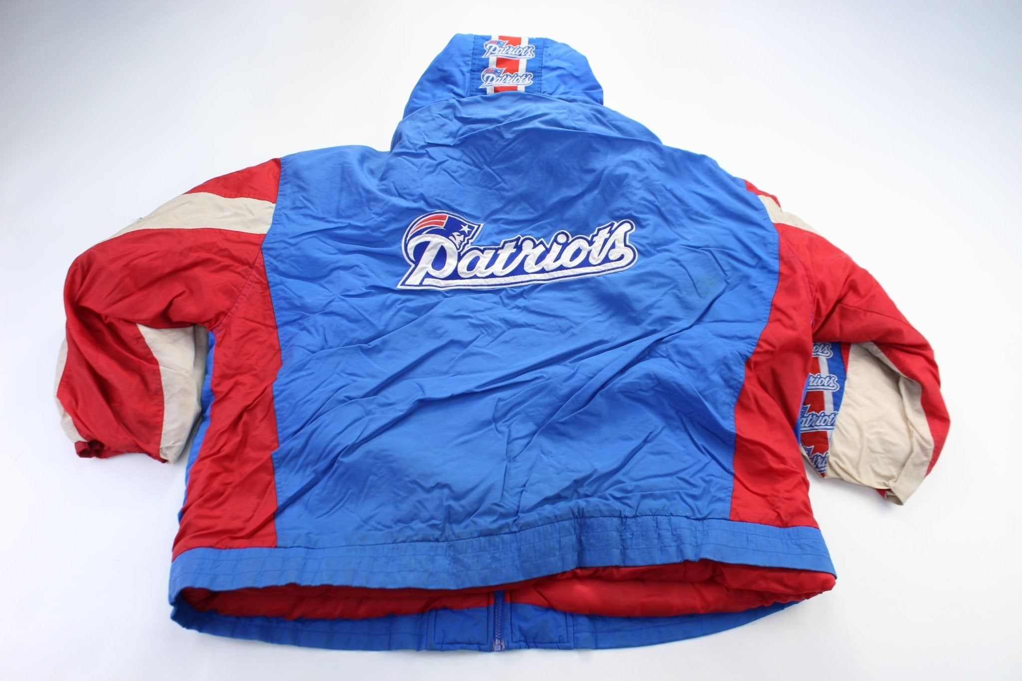Game Day Embroidered New England Patriots Zip Up Jacket - ThriftedThreads.com