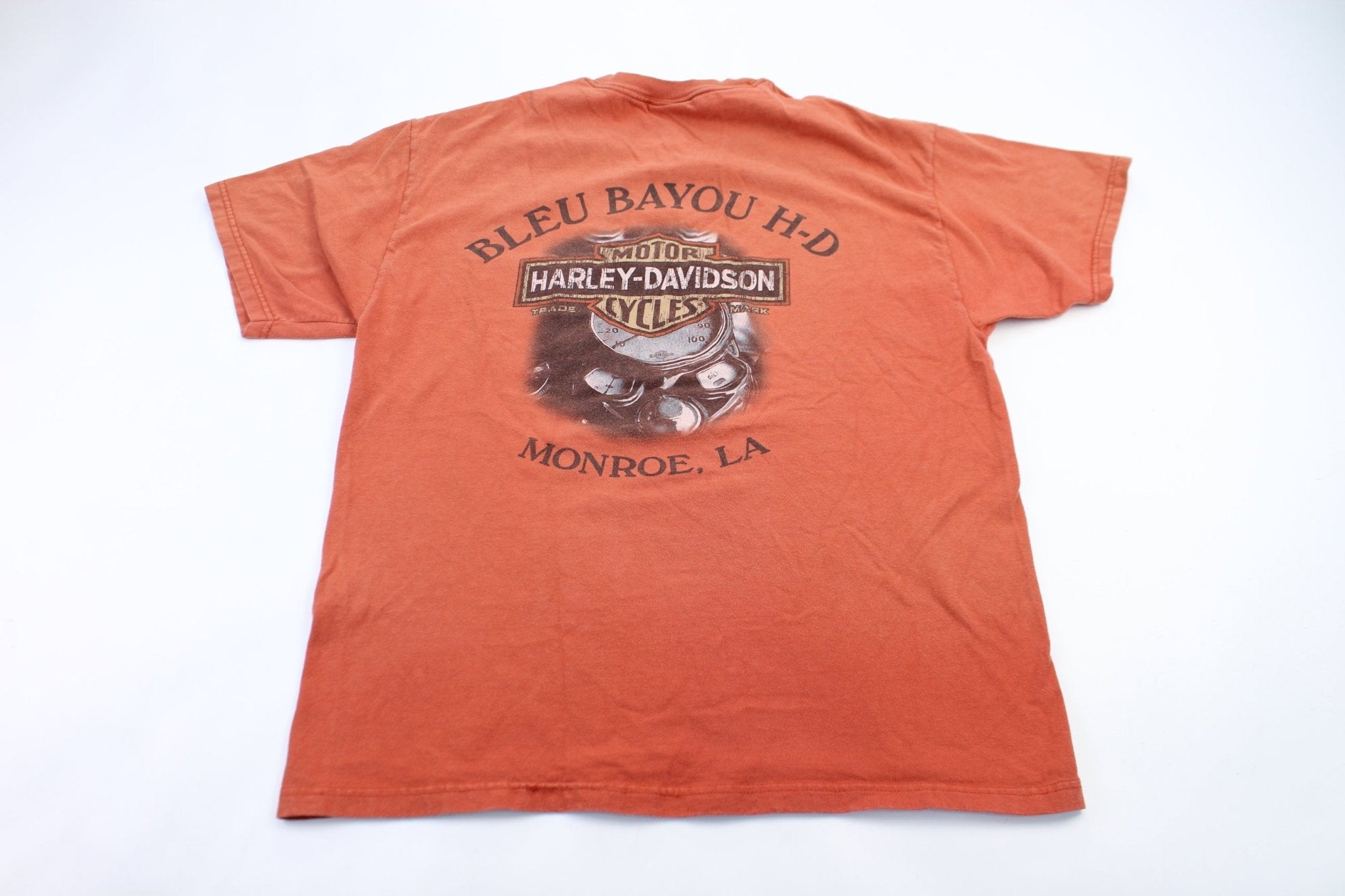 Haley Davidson Motorcycles Monroe, Louisiana T-Shirt - ThriftedThreads.com