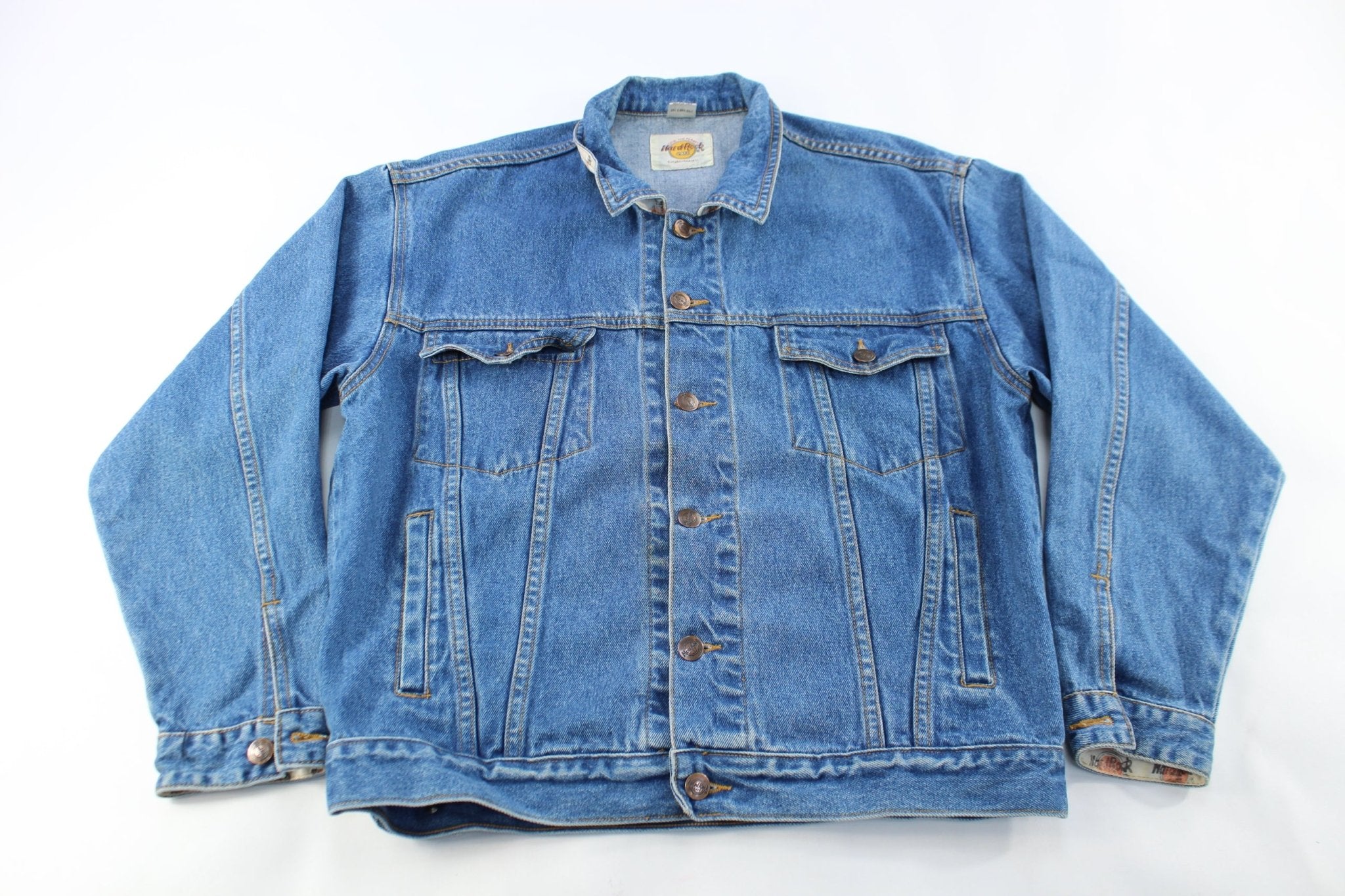 Hard Rock Cafe Embroidered Beijing Denim Jacket - ThriftedThreads.com
