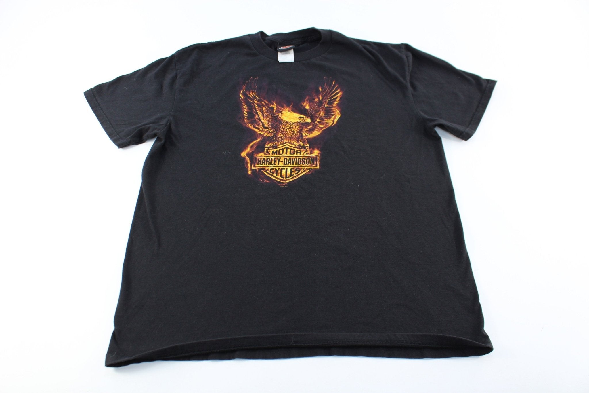 Harley Davidson Texas Eagle On Fire Graphic T-shirt - ThriftedThreads.com
