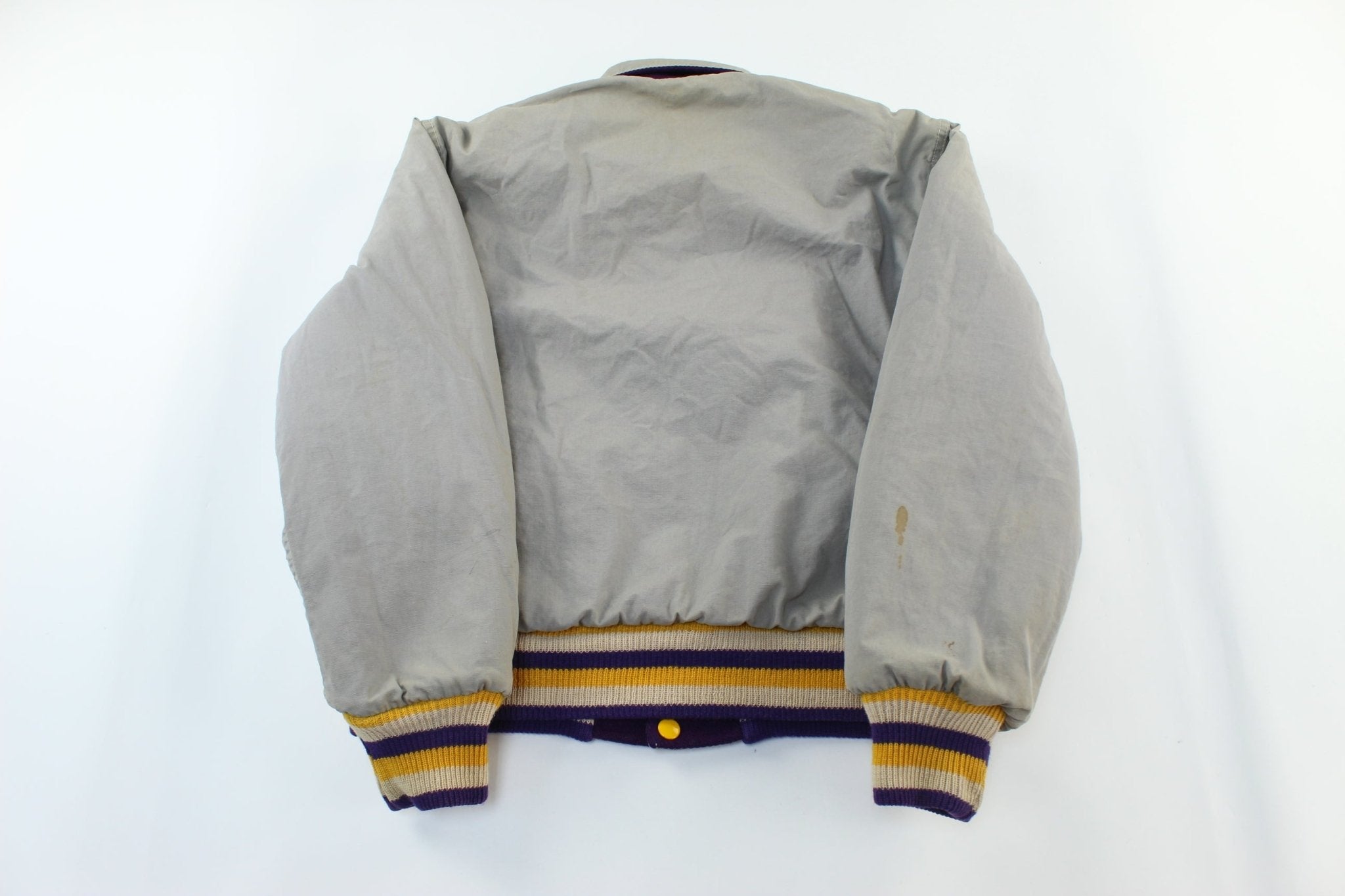 Howe Athletic Apparel Purple & Gold Reversible Varsity Jacket - ThriftedThreads.com