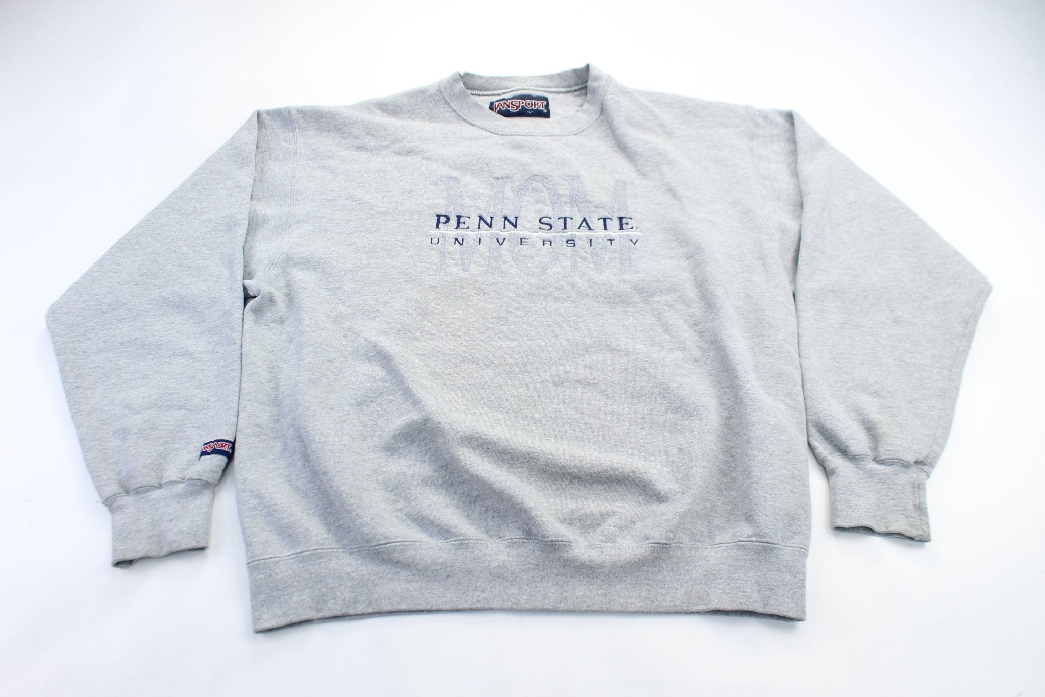 Vintage Jansport Penn top State University Pullover Crewneck Sweater Size XL Navy