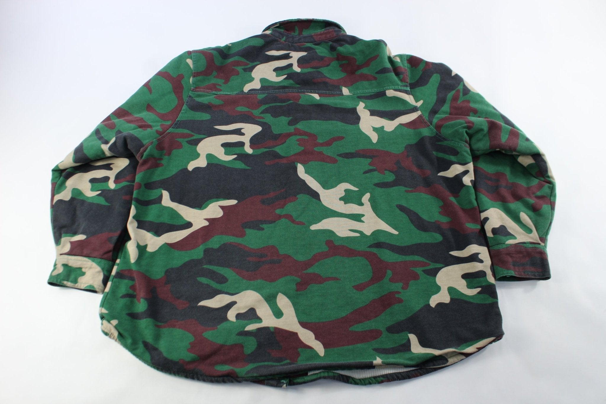 KingSize Military Camo Thermal Button Down - ThriftedThreads.com