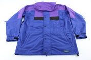 L.L. Bean Sunbuster Black, Blue, & Purple Zip Up Jacket - ThriftedThreads.com