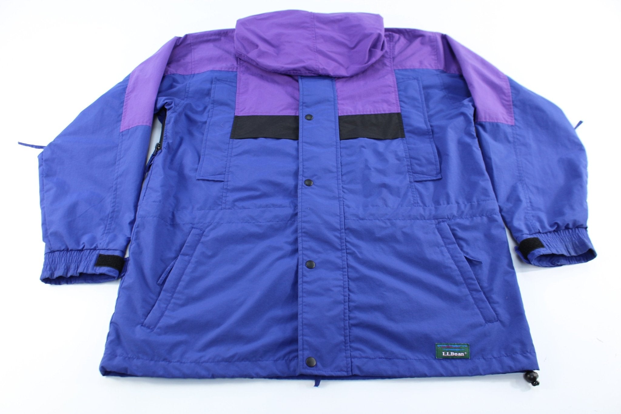 L.L. Bean Sunbuster Black, Blue, & Purple Zip Up Jacket - ThriftedThreads.com