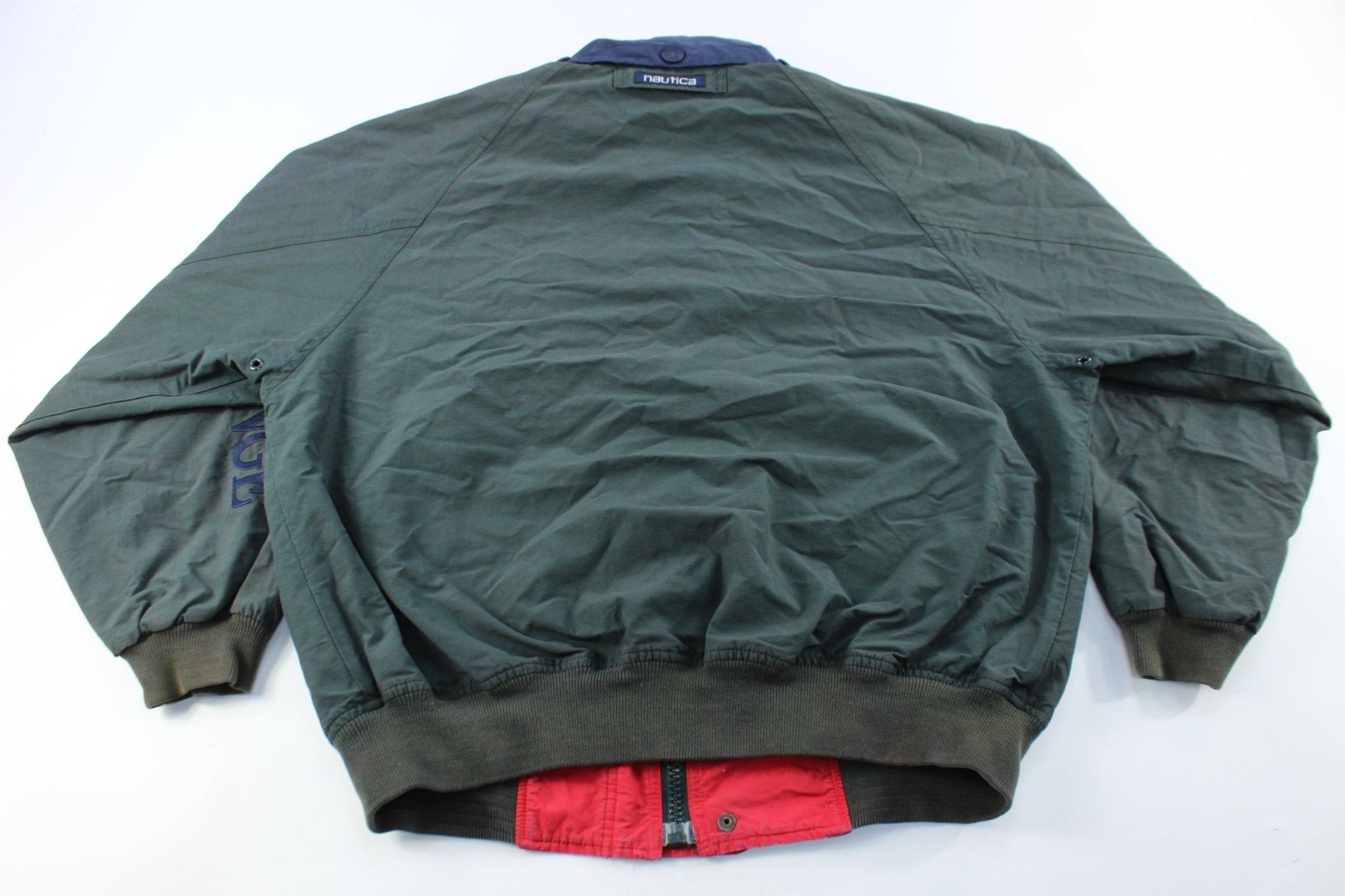 Nautica Challenge Embroidered Green Zip Up Jacket - ThriftedThreads.com