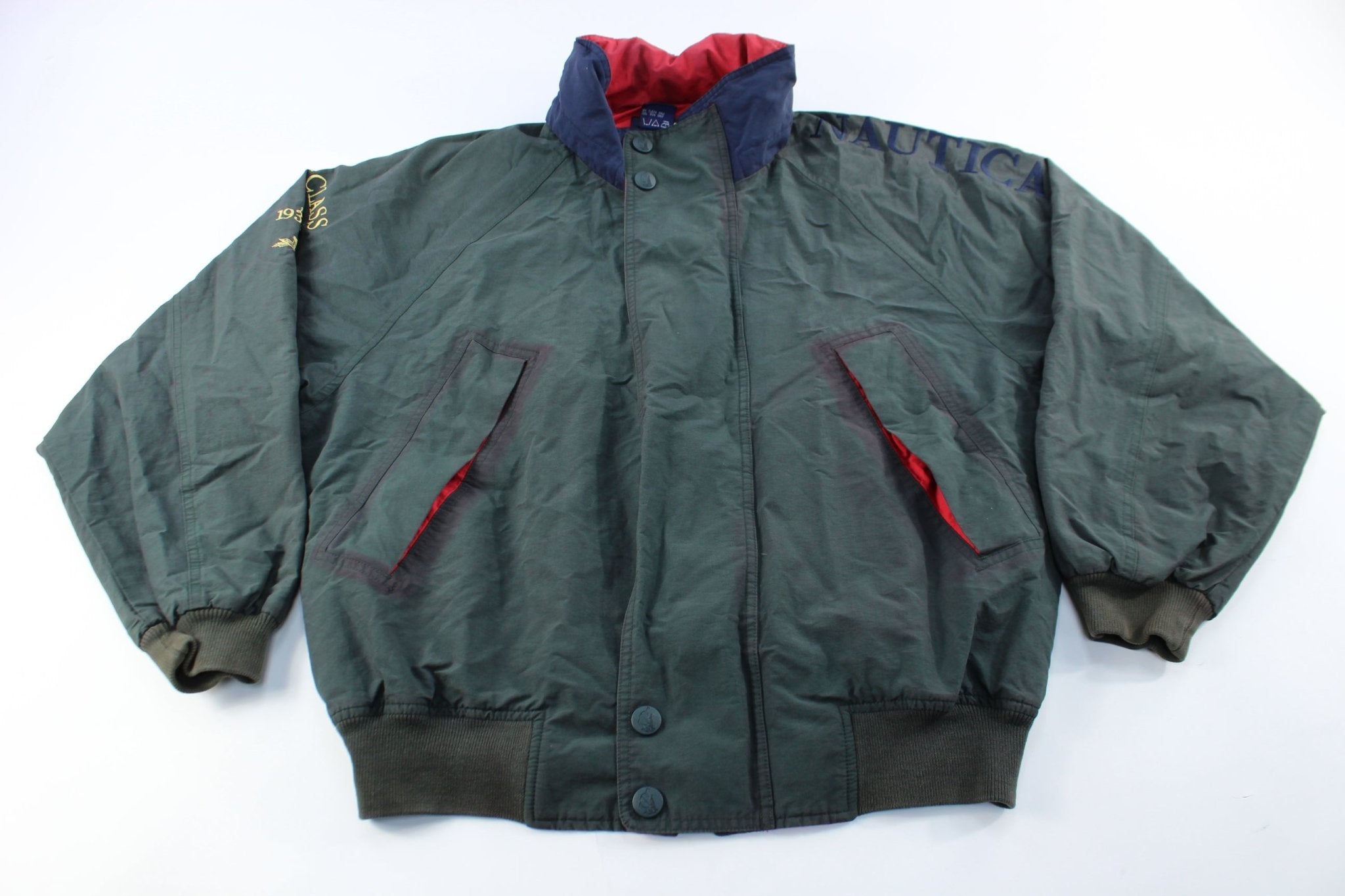 Nautica Challenge Embroidered Green Zip Up Jacket - ThriftedThreads.com