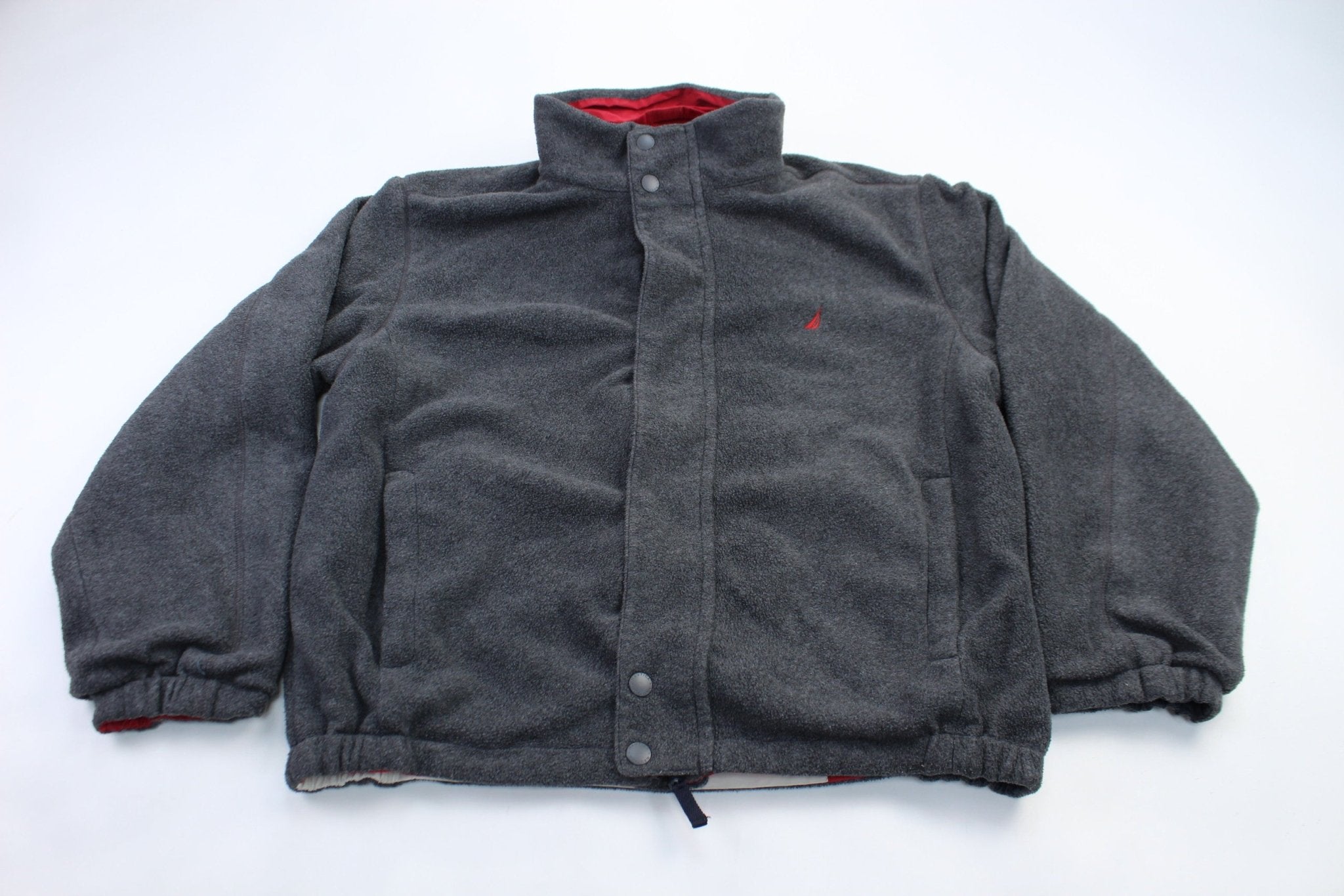 Nautica Embroidered Logo Reversible Fleece Jacket - ThriftedThreads.com