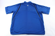Nike Embroidered Logo Blue Athletic Warm Up Jersey - ThriftedThreads.com