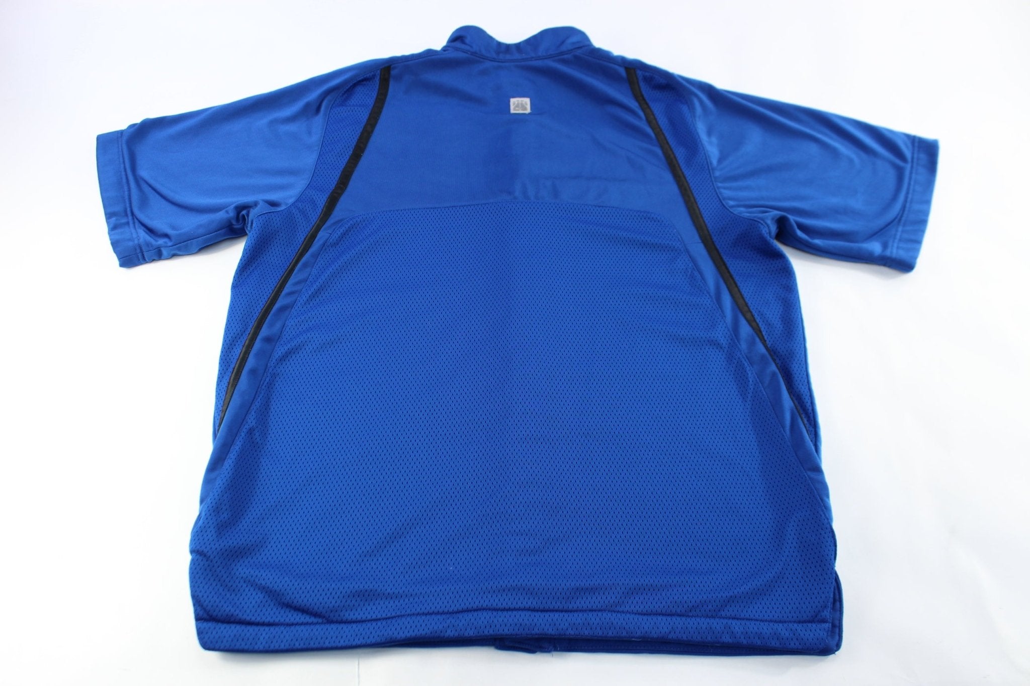 Nike Embroidered Logo Blue Athletic Warm Up Jersey - ThriftedThreads.com