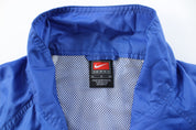 Nike Embroidered Logo Blue & White Zip Up Jacket - ThriftedThreads.com