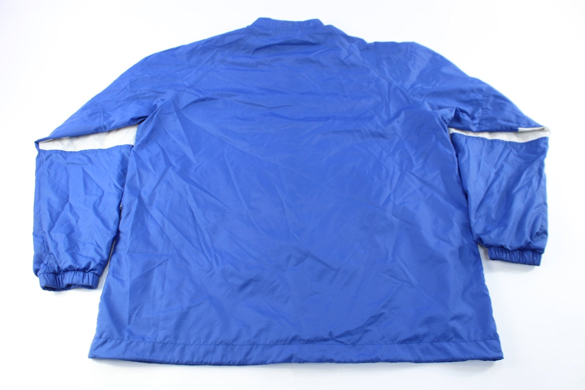 Nike Embroidered Logo Blue & White Zip Up Jacket - ThriftedThreads.com