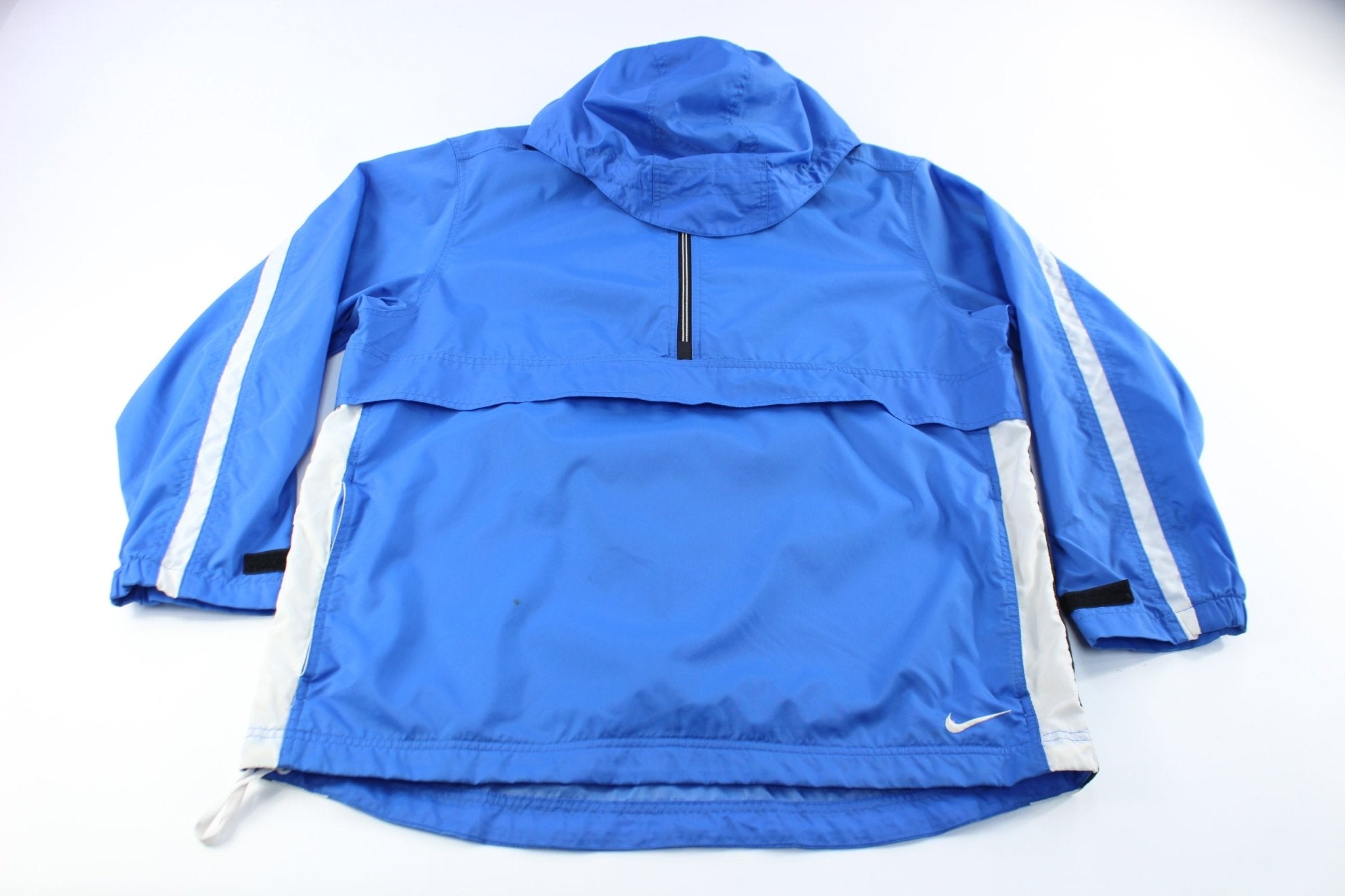 Nike Embroidered Logo Blue Zip Up Jacket - ThriftedThreads.com