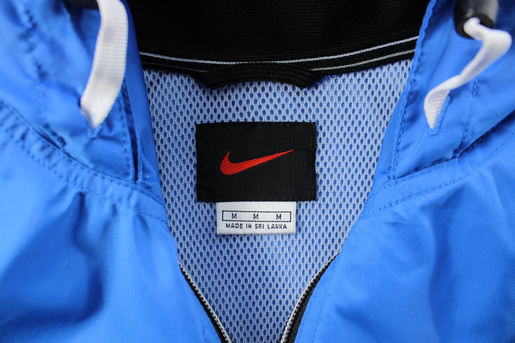 Nike Embroidered Logo Blue Zip Up Jacket - ThriftedThreads.com
