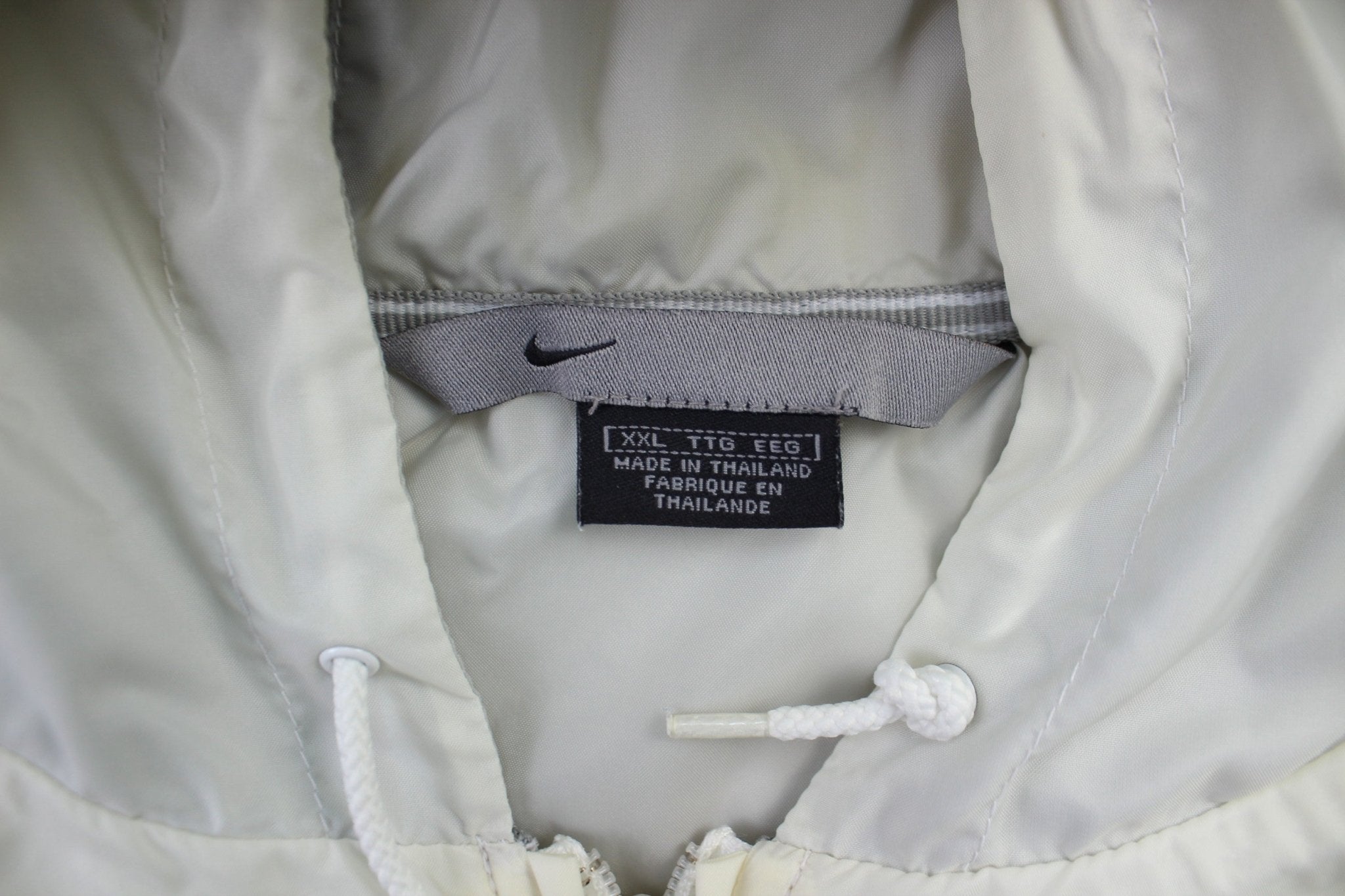 Nike Embroidered Logo White Zip Up Jacket - ThriftedThreads.com