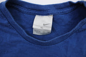 Nike Hoops Logo Blue Graphic T-Shirt - ThriftedThreads.com