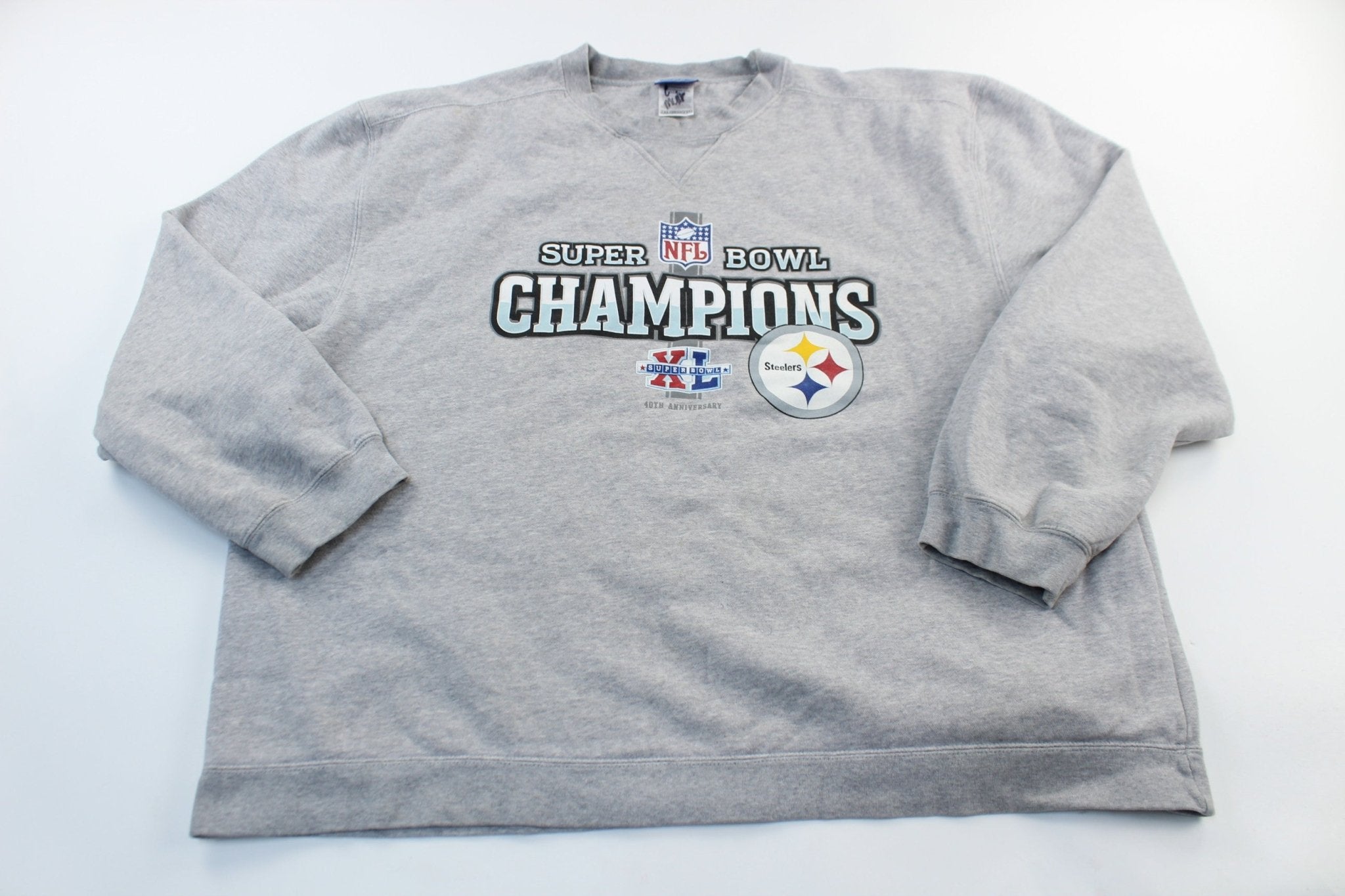 Vintage Pittsburgh Steelers sweatshirt, NFL Super Bowl graphic crewneck -  XXL, grey