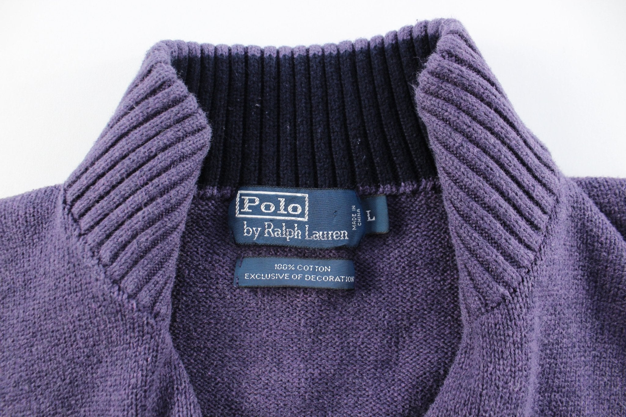 Polo by Ralph Lauren Embroidered Logo Purple Sweater - ThriftedThreads.com