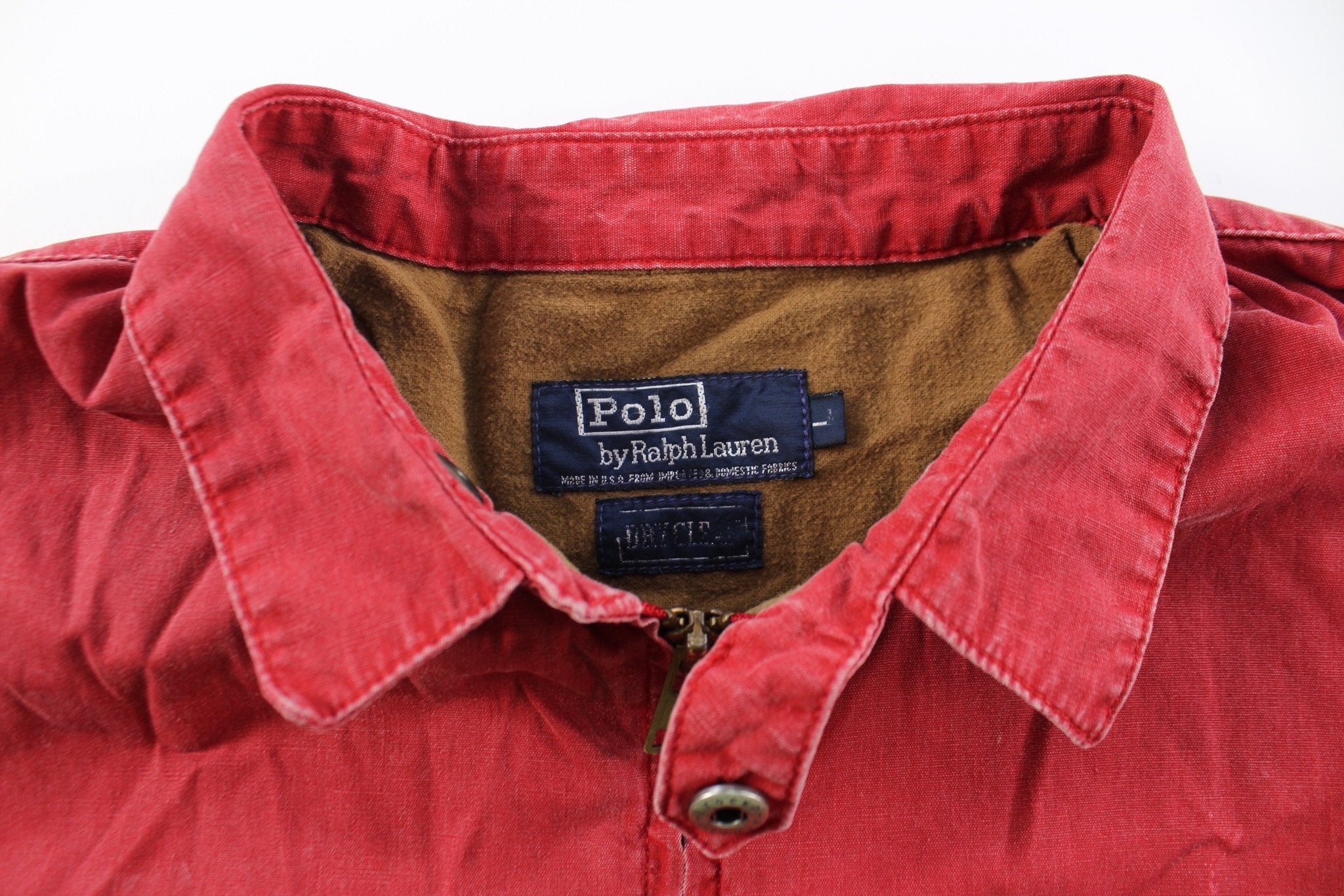 Polo by Ralph Lauren Embroidered Logo Red Zip Up Jacket - ThriftedThreads.com