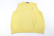 Polo by Ralph Lauren Embroidered Logo Yellow Sweater Vest - ThriftedThreads.com
