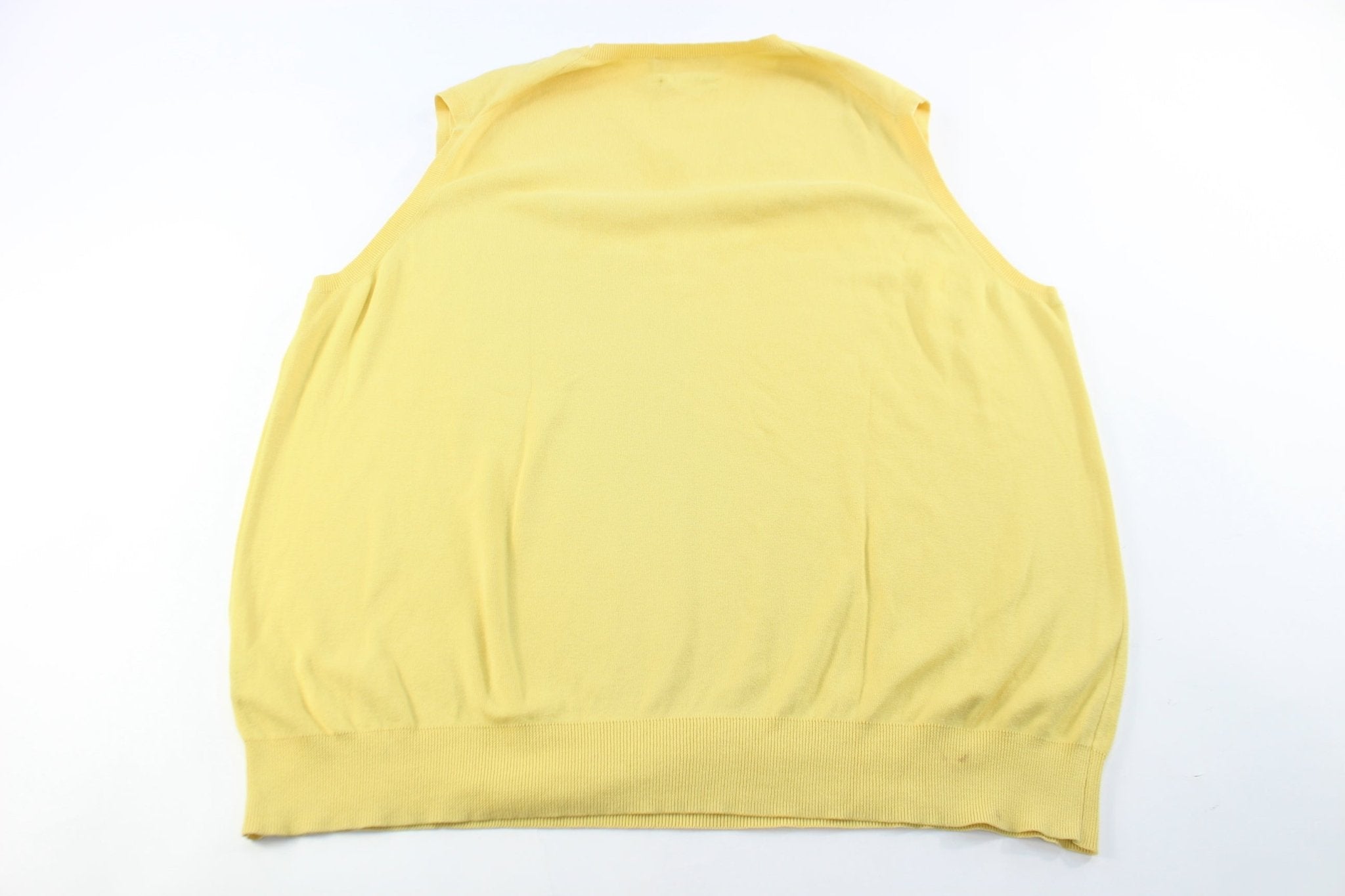 Polo by Ralph Lauren Embroidered Logo Yellow Sweater Vest - ThriftedThreads.com