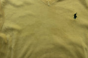 Polo by Ralph Lauren Embroidered Logo Yellow Sweater Vest - ThriftedThreads.com