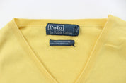 Polo by Ralph Lauren Embroidered Logo Yellow Sweater Vest - ThriftedThreads.com