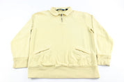 Polo by Ralph Lauren Light Yellow Zip Up Sweater - ThriftedThreads.com