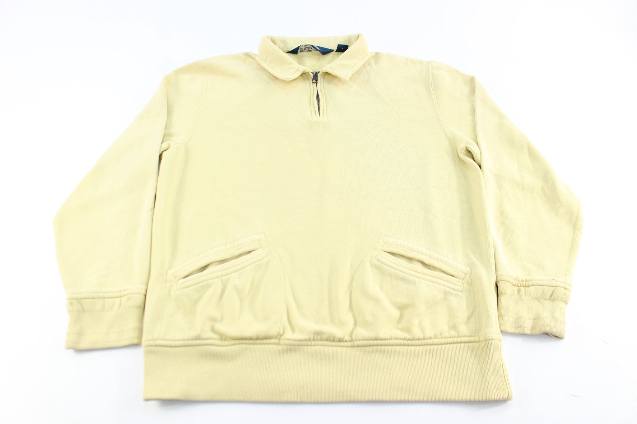 Polo by Ralph Lauren Light Yellow Zip Up Sweater - ThriftedThreads.com