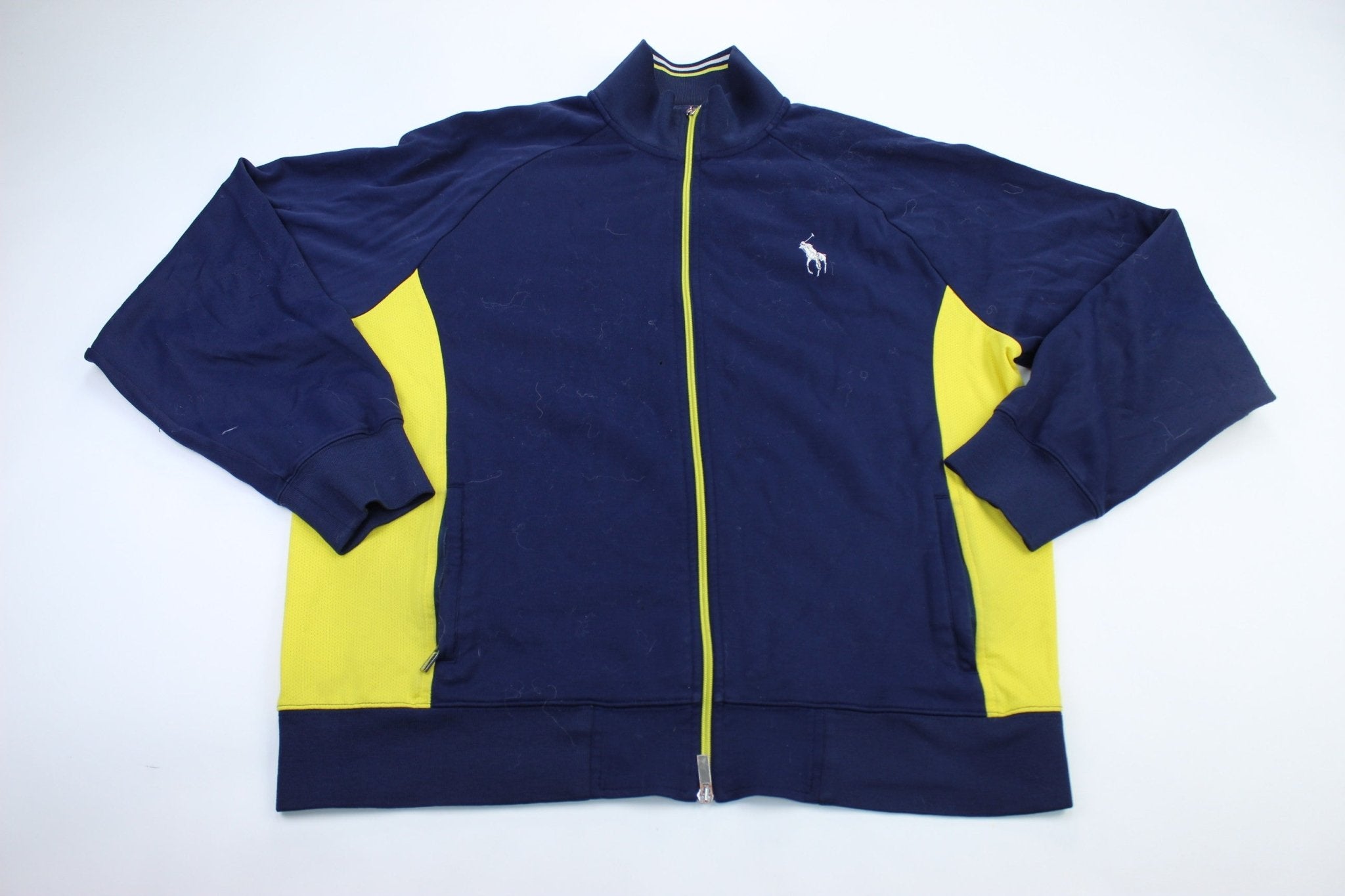 Polo by Ralph Lauren Navy Blue & Neon Jacket - ThriftedThreads.com