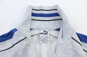 Puma Embroidered Logo Grey & Blue Zip Up Jacket - ThriftedThreads.com