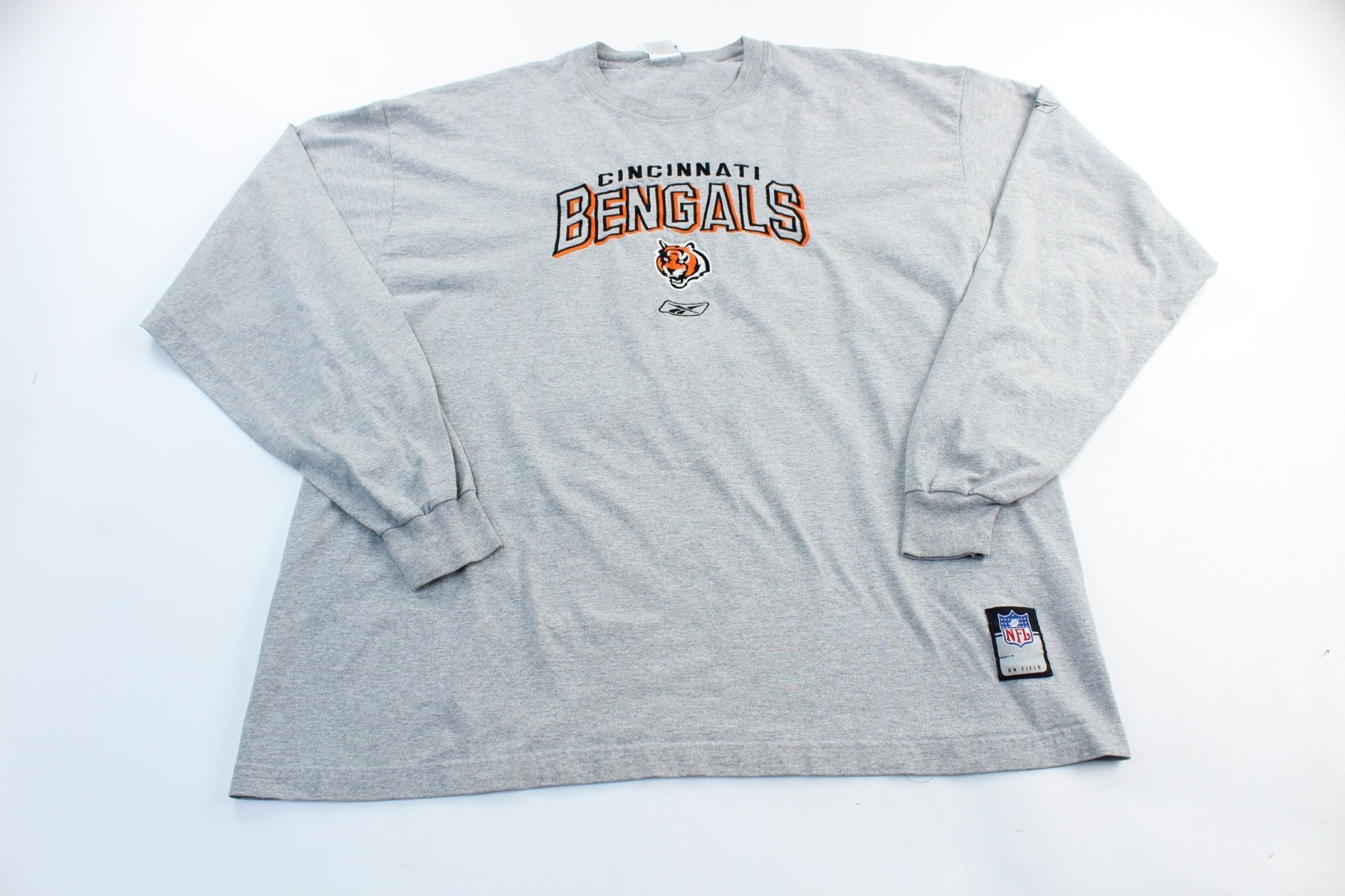 Cincinnati Bengals NFL Throwback Embroidered Long Sleeve T Shirt By Reebok