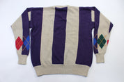 Scenario Striped Golf Sweater - ThriftedThreads.com