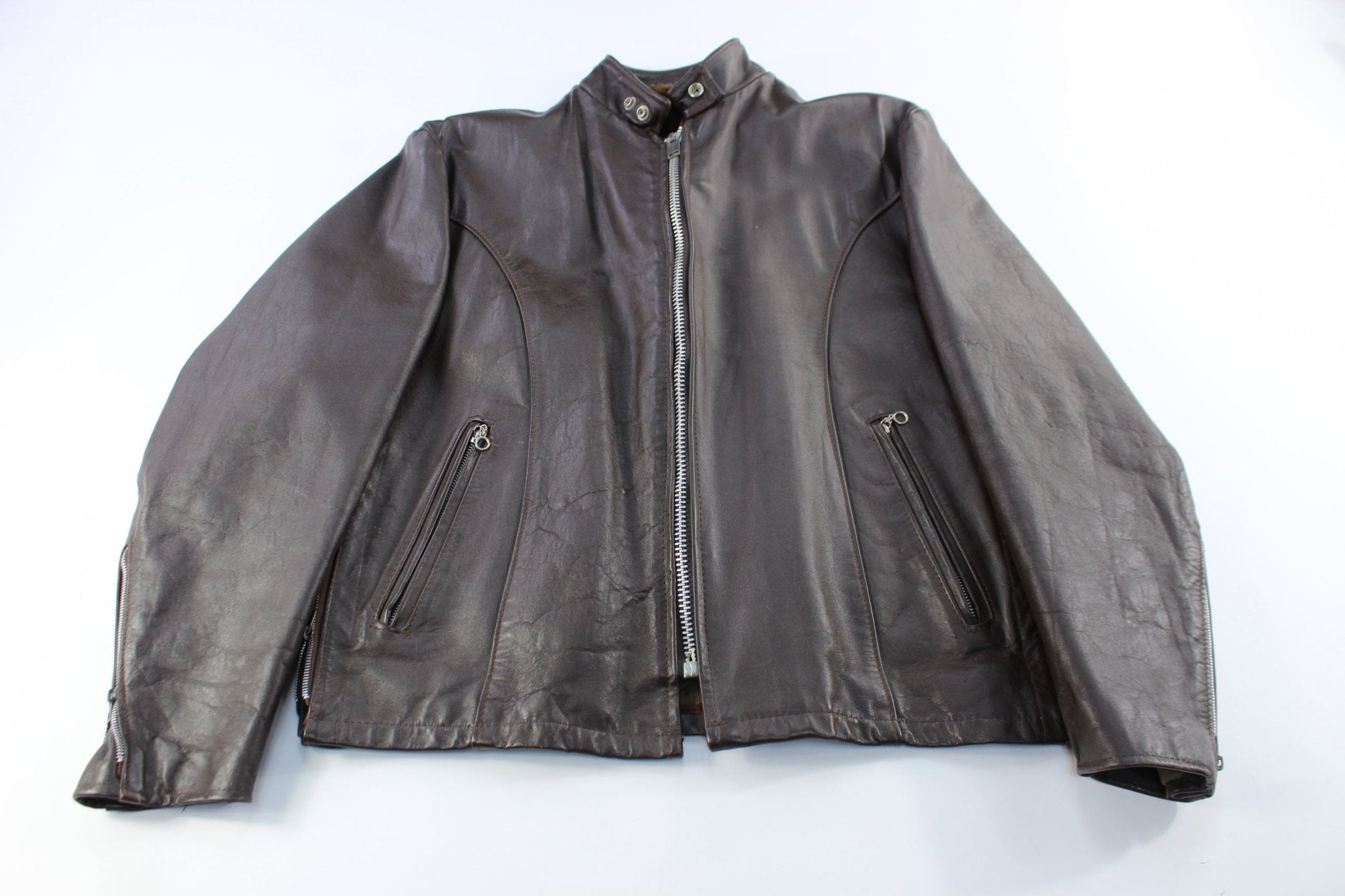 Sears The Leather Shop Brown Zip Up Jacket - ThriftedThreads.com