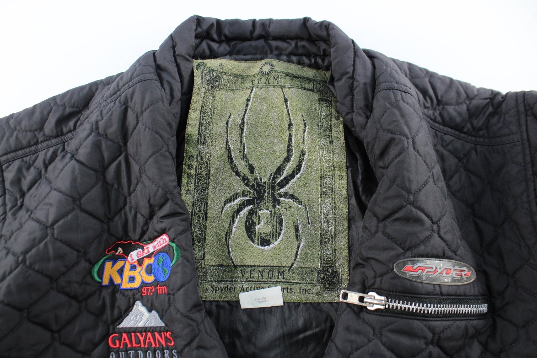 Spyder Black Quilted Zip Up Jacket - ThriftedThreads.com