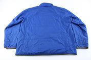 The North Face Embroidered Logo Blue Zip Up Jacket - ThriftedThreads.com