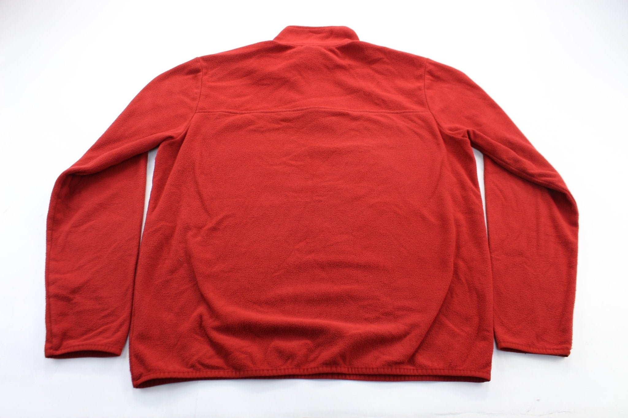 The North Face Embroidered Logo Burnt Orange Pullover Fleece - ThriftedThreads.com