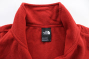 The North Face Embroidered Logo Burnt Orange Pullover Fleece - ThriftedThreads.com