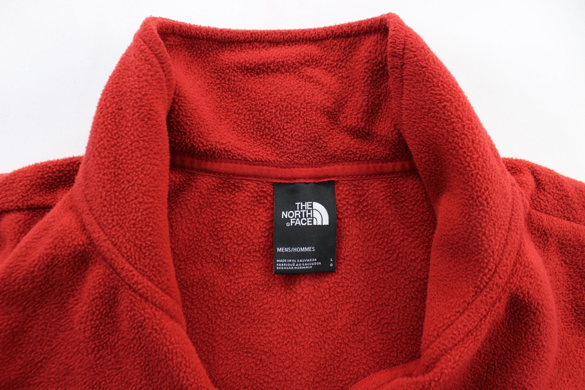 The North Face Embroidered Logo Burnt Orange Pullover Fleece - ThriftedThreads.com