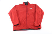 The North Face Embroidered Logo Burnt Orange Zip Up Jacket - ThriftedThreads.com