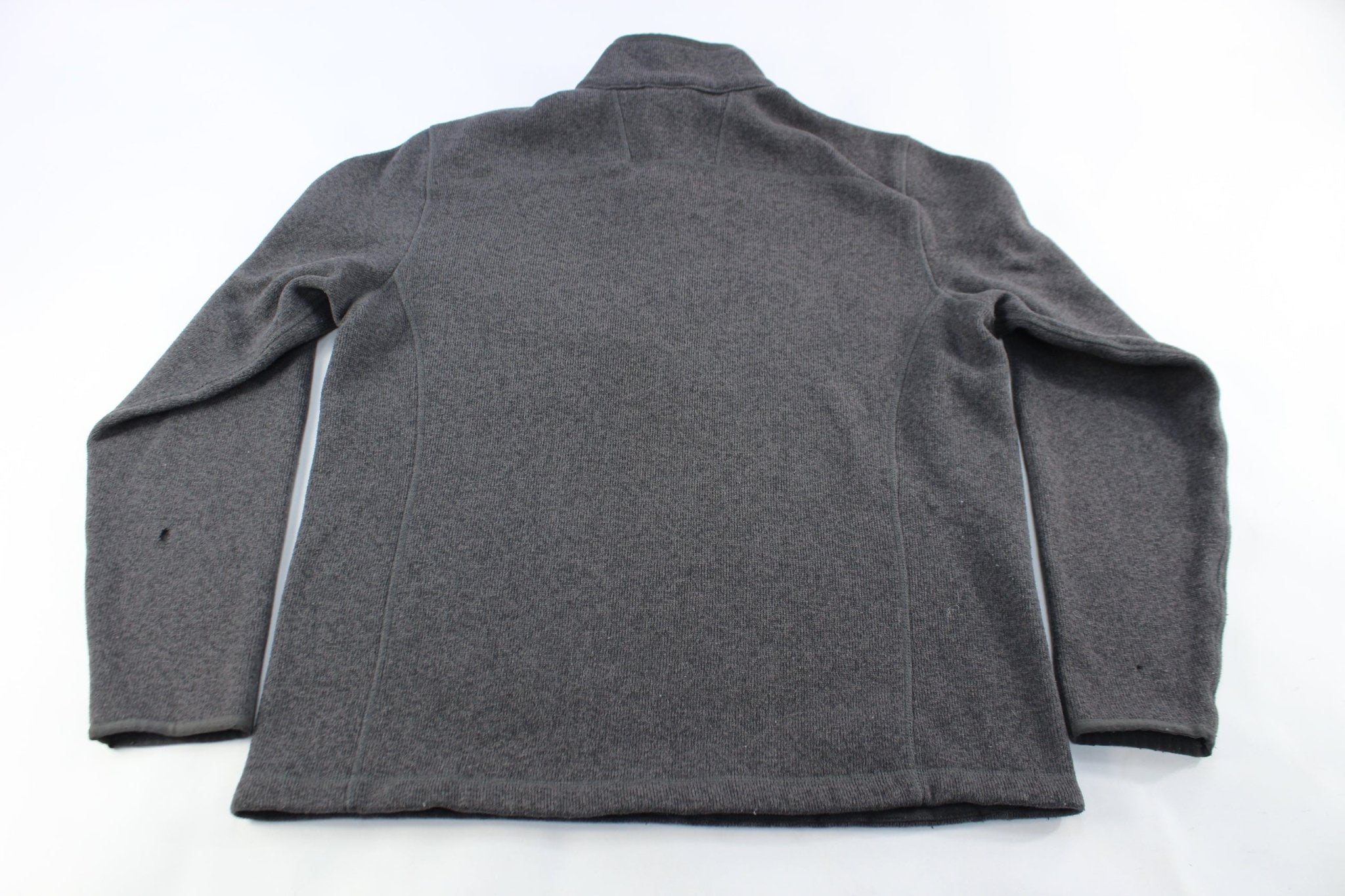 The North Face Embroidered Logo Grey Zip Up Jacket - ThriftedThreads.com